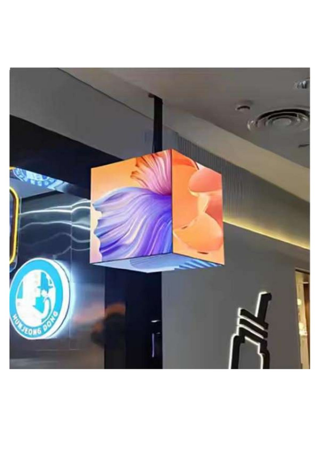 Cube Mounted 5 Sided Indoor Sign