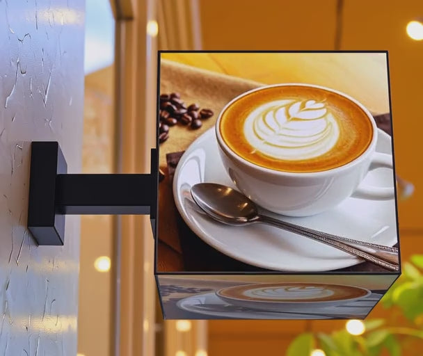 Cube Mounted 5-Sided Outdoor Sign